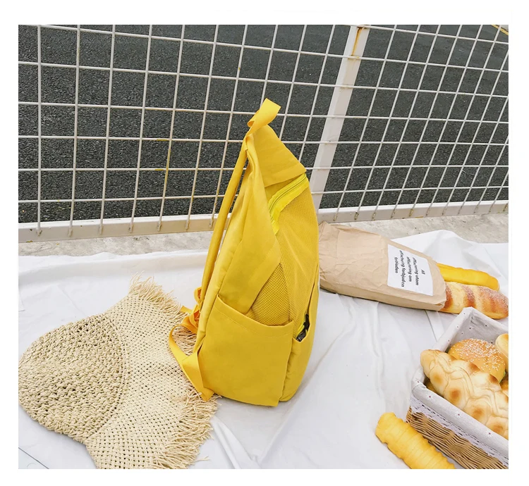 Menghuo Simple Style Net Backpack Women Backpacks for Teenage Girls School Bags Fashion Vintage Solid Leisure Book Bag Mochilas (45)