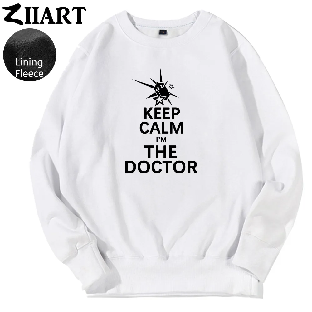 ТАРДИС звезды Keep calm i'm the doctor police box одежда для пар женщина подросток девушка флисовый пуловер Кофты ZIIART