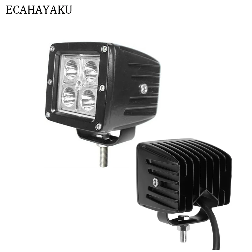 2 шт. ECAHAYAKU " кубический 12 Вт светодиодные рабочие огни 6000 K для 4x4 внедорожный вождения задний резервный бампер лампы грузовики пикап трактор 4WD внедорожник