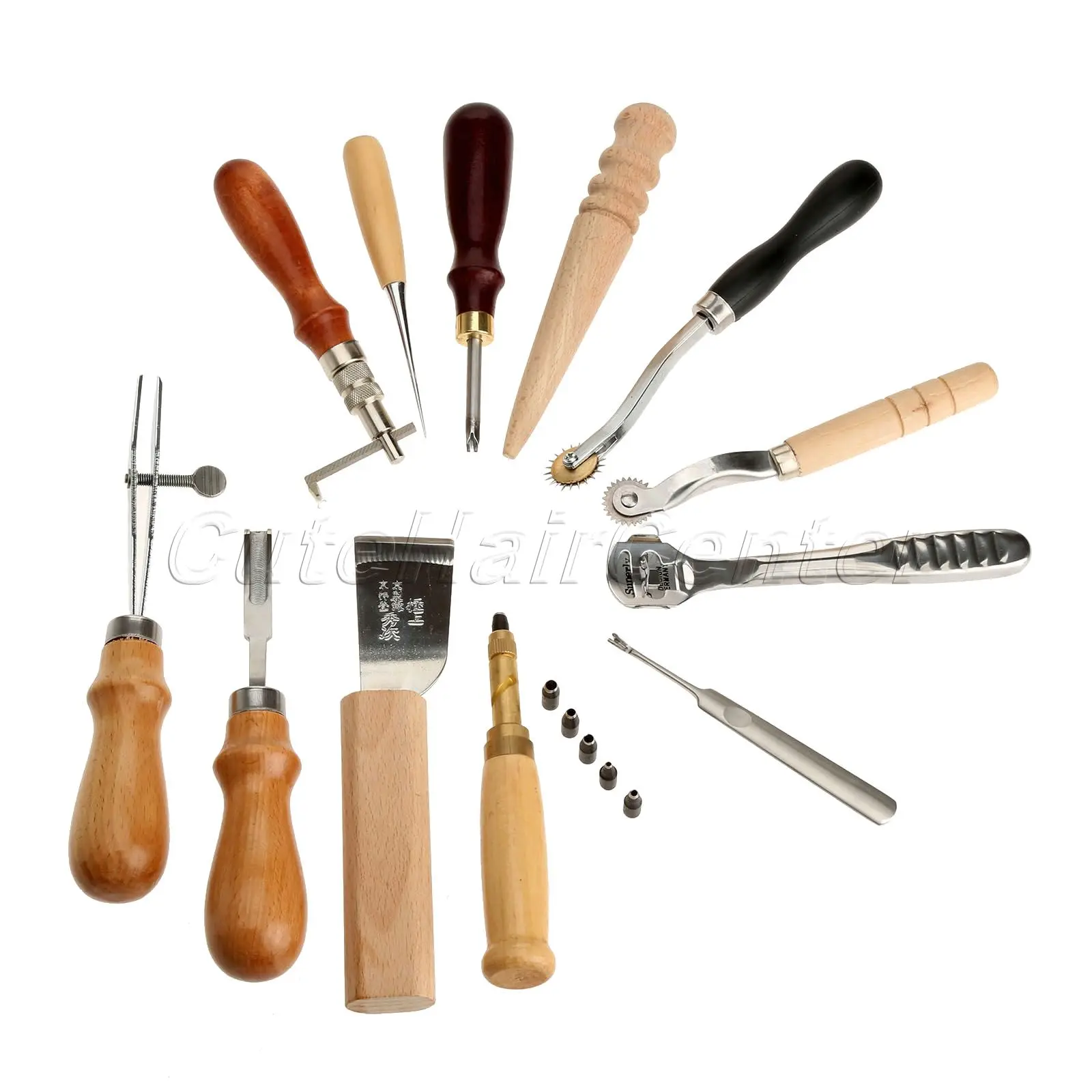 12Pcs/set Leather Craft Tools Hand Stitching Leathercraft Tool Punch