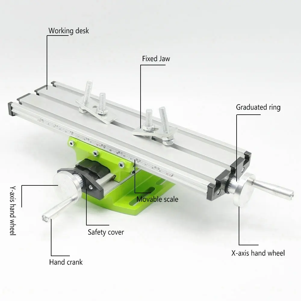 Миниатюрный Прецизионный Многофункциональный фрезерный станок скамейка дрель тиски приспособление Рабочий стол X ось Y Регулировка координатный стол