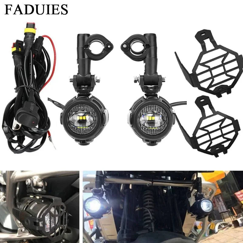  FADUIES 2Pcs/set Universal Motorcycle LED Auxiliary Light Car Fog Light Assemblie Driving Lamp For  - 32856615070