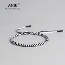 AMIU тибетский буддийский счастливый Шелковый тканый Тибетский браслет и браслеты для женщин и мужчин ручной работы узлы Deongare веревка желанный подарок браслет