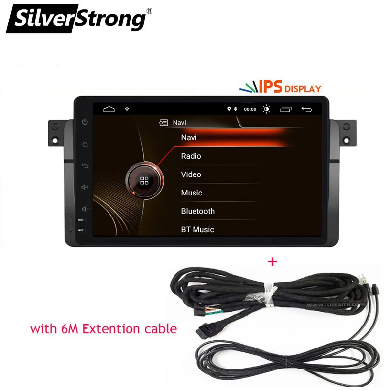 SilverStrong Android9.0 автомобильный DVD gps Радио магнитофон стерео для BMW E46 318 320 3 серии dvd-плеер приемник навигация - Цвет: XJB-E46-8L 6M Cable