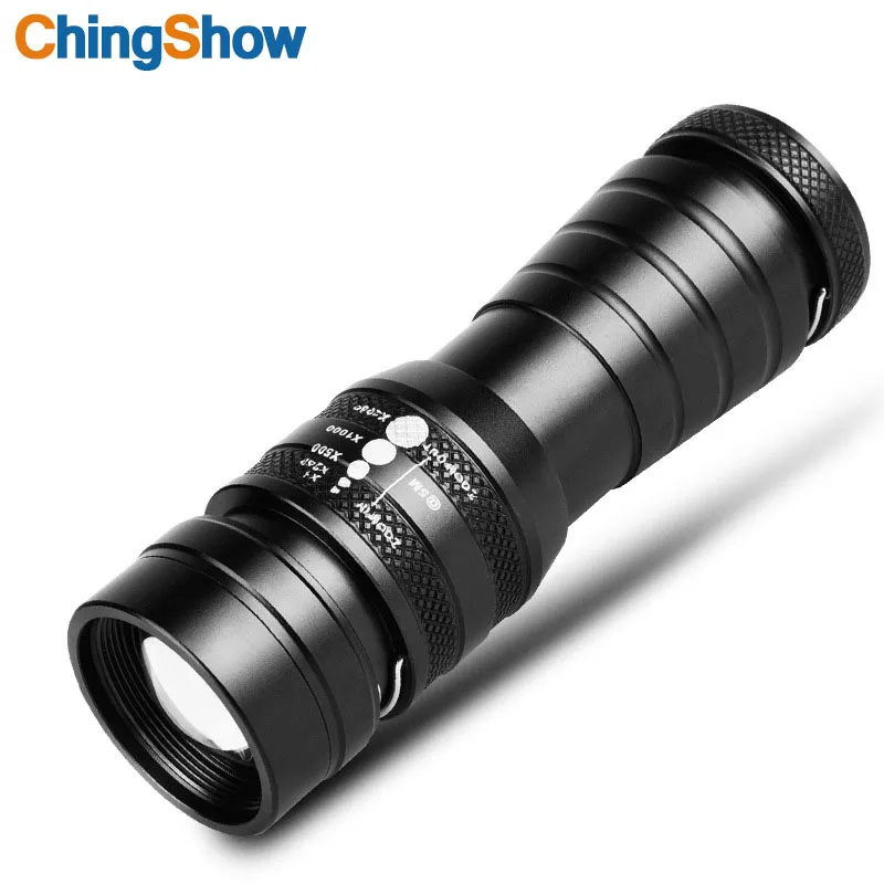 

CHINGSHOW superbright USB charging CREE XM-T6 led flashlight Built-in 3000mah rechargeable lithium battery Zoom Tactical Torch