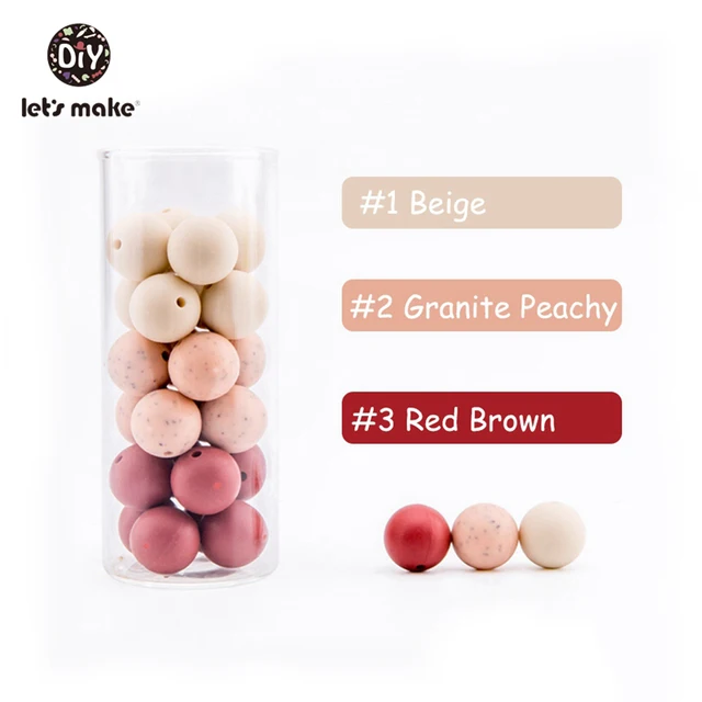 Let's make 50pcs Silicone Beads 12mm Eco-friendly Sensory Teething Necklace Food Grade Mom Nursing DIY Jewelry Baby Teethers Type-L