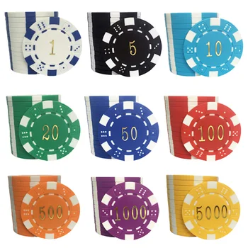 

25 pcs/set Poker Chips Texas Hold'em 11.5g ABS Round Value Casino Coins Poker Wholesale