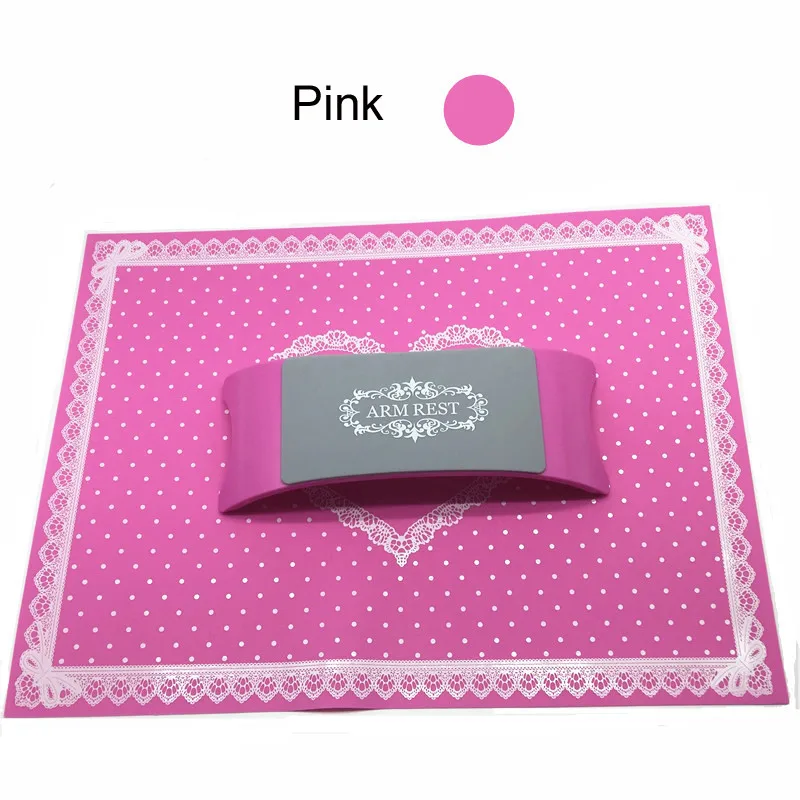 1 набор оборудования для дизайна ногтей силиконовый держатель для рук Подушка Настольный коврик+ подушка для рук Подставка для рук силиконовая кружевная Подушка инструменты для маникюра - Цвет: Pink