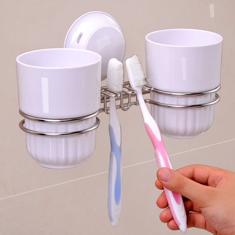Strong suction cup, toothbrush holder, toothbrush rack rack, creative couple, wall hanging