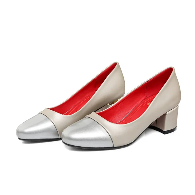 egonery fashion pumps woman 2018 square heels good quality