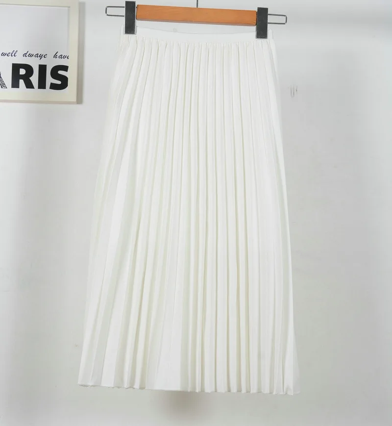 

Sherhure 2019 Fashion High Waist Stretch Women White Skirts Boho Women Spring Pleated Skirt Faldas Jupe Femme Saia