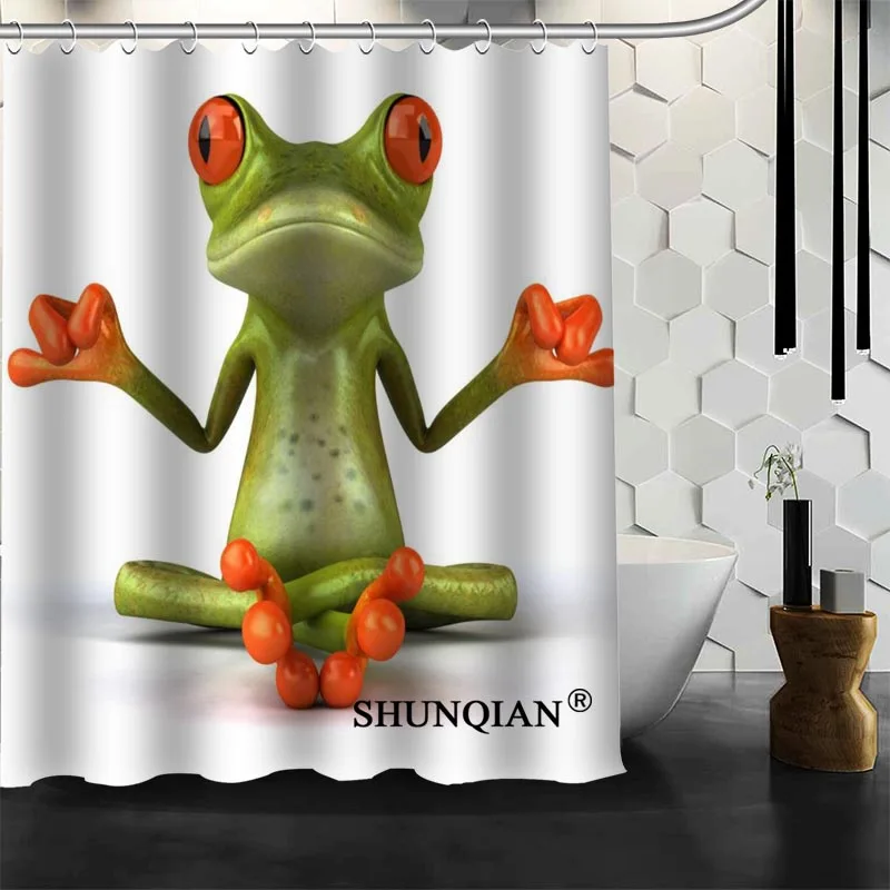 

New Bathroom Curtains frog Shower Curtain Customized Shower Curtain Waterproof Polyester Fabric Curtain For Bathroom