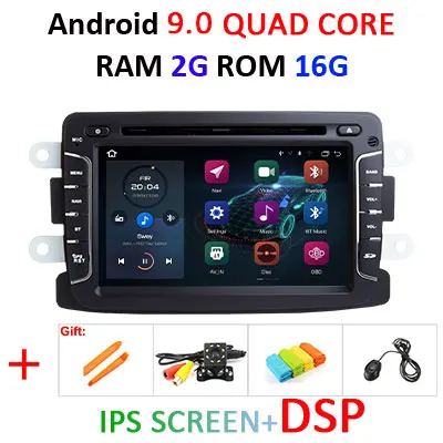 DSP ips 4GB 64G Android 9,0 Автомобильный мультимедийный gps для Dacia Sandero Duster Captur Lada Xray 2 Logan 2 Dokker Lodgy 2012 - Цвет: 9.0 2G 16G IPS DSP