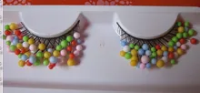 1 pairs End of eye elongated shape 15X Beads dream exaggerated false eyelashes Christmas special Halloween CP12