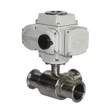 DN80 3 дюймов на/с электрическим приводом шаровой клапан Еда Класс санитарно моторизованный клапан с электроприводом 3 способа гигиенические шаровой клапан