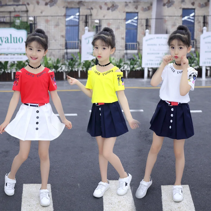 

Girls Dress Cute Princess Dresses Summer Style Strapless Shoulder Shirt+Mesh Dress 2Pcs for Girls Clothes