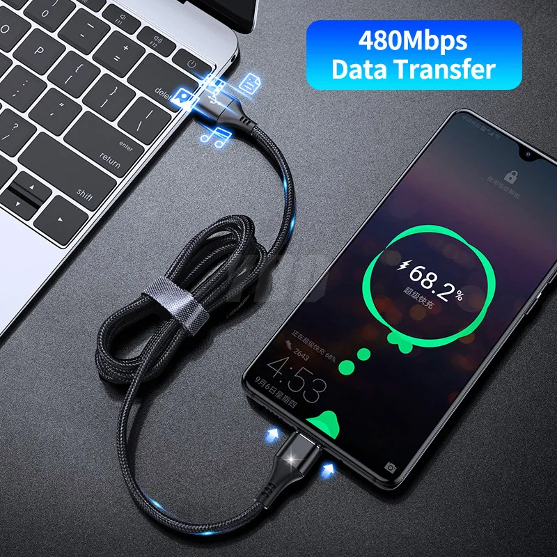 YBD магнитное зарядное устройство Micro USB кабель для samsung iPhone/USB кабель usb type c зарядка магнитная/зарядное устройство провод для huawei Xiaomi