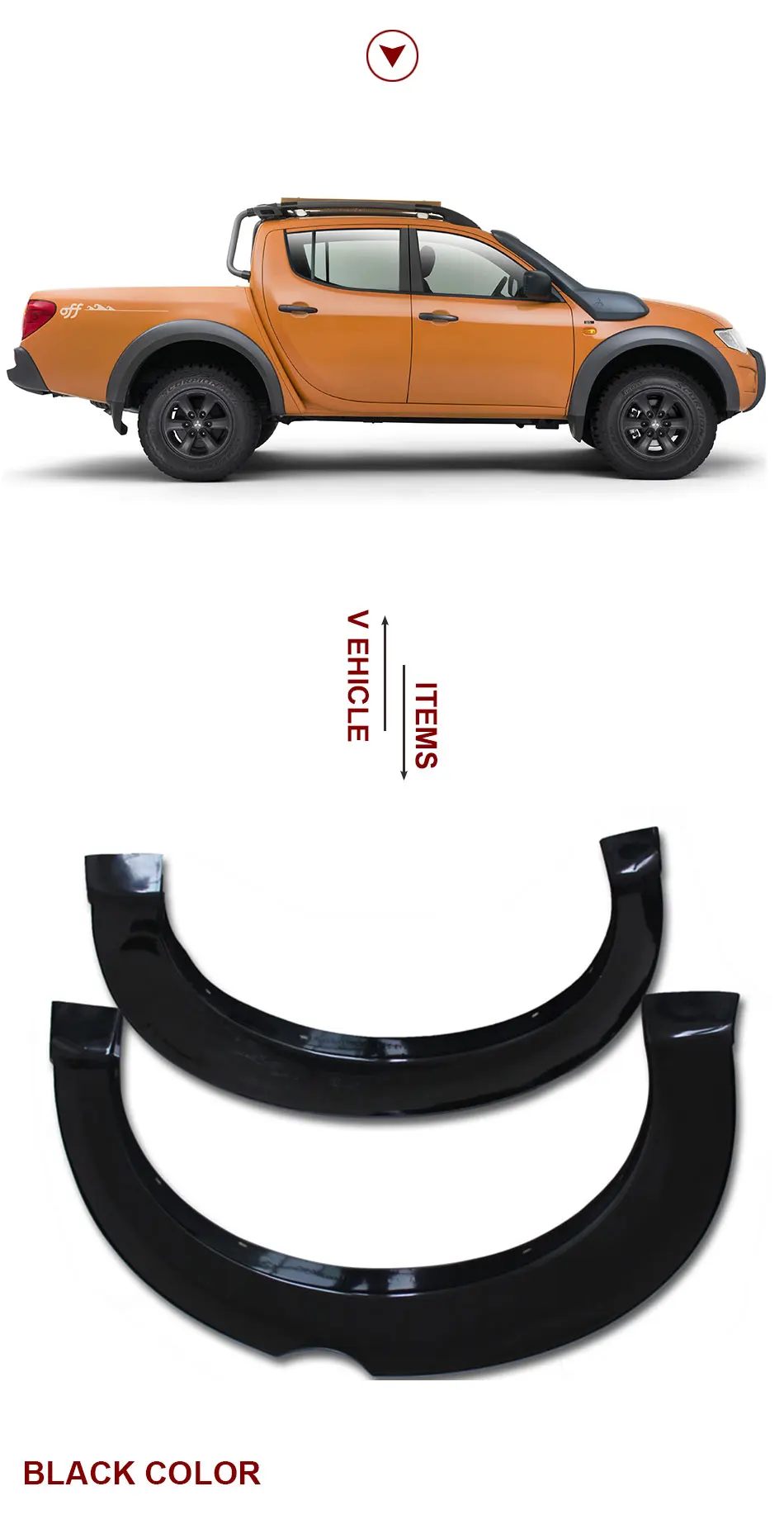 6 дюймов Fender Flare ABS колеса арки для Mitsubishi L200 Triton 2006 2007 2008 2009 2010 2011 2012 2013 стайлинга автомобилей