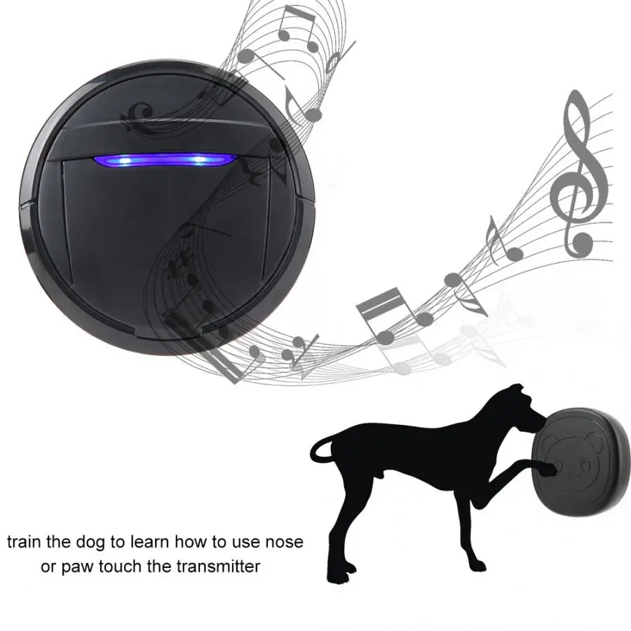 Wireless Touch Button Dog Door Bell Dog Training Older SOS Caller 1 Transmitter 1 Receiver/ 2 Transmitter 1 Receiver-4