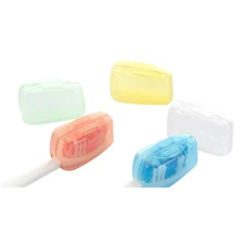 10 Pcs Portable Brushes Cap Cases Covers Toothbrush Holder Home World Tourism Camping(Random Color