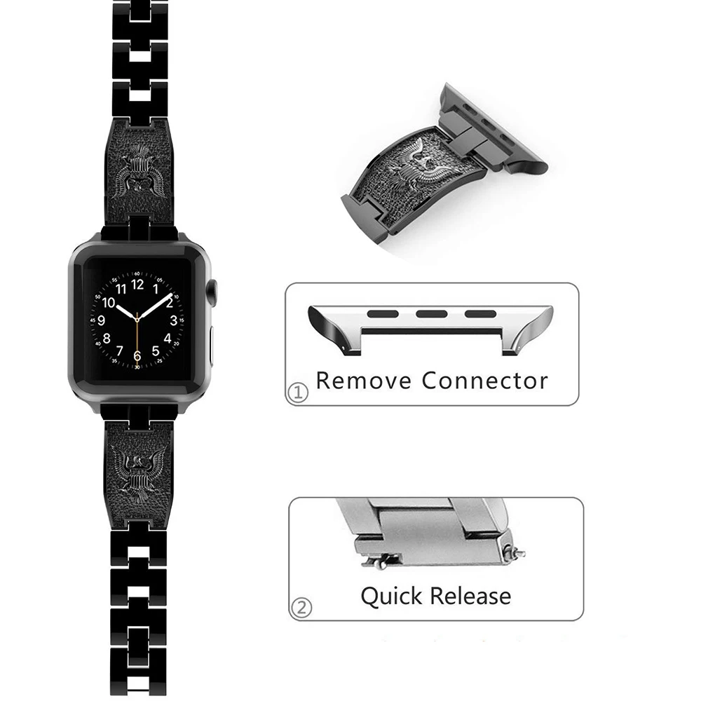 38 мм/42 мм/40 мм/44 мм ремешок для часов Apple Watch Iwatch серии 4/2/1 нержавеющая сталь браслет