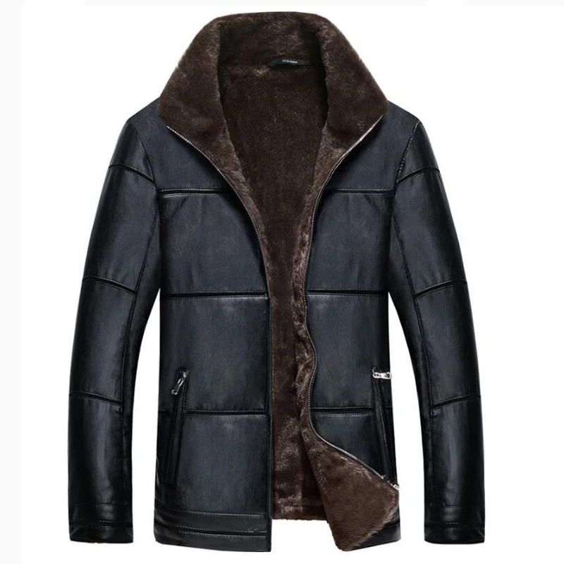 Мужские кожаные куртки и пальто размера плюс 8XL с меховой подкладкой европейские Большие и высокие мужские зимние меховые пальто китайская брендовая одежда C1134