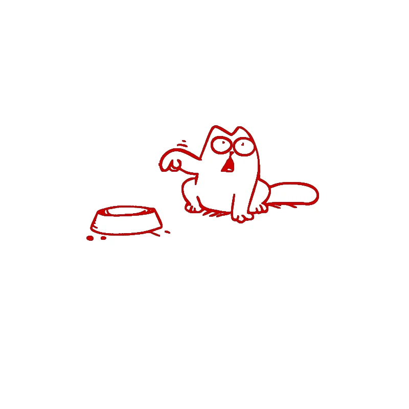 Funny Cartoon Cat Sticker On Car Fuel Cover Funny Cartoon Cat Sticker On Car Fuel Cover