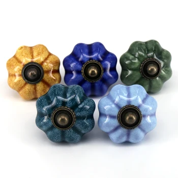 

10PCS 43mm Cartoon Pumpkin Ceramic Handle Cabinet Drawer Door Cupboard Knob Furniture Pull for Children Room