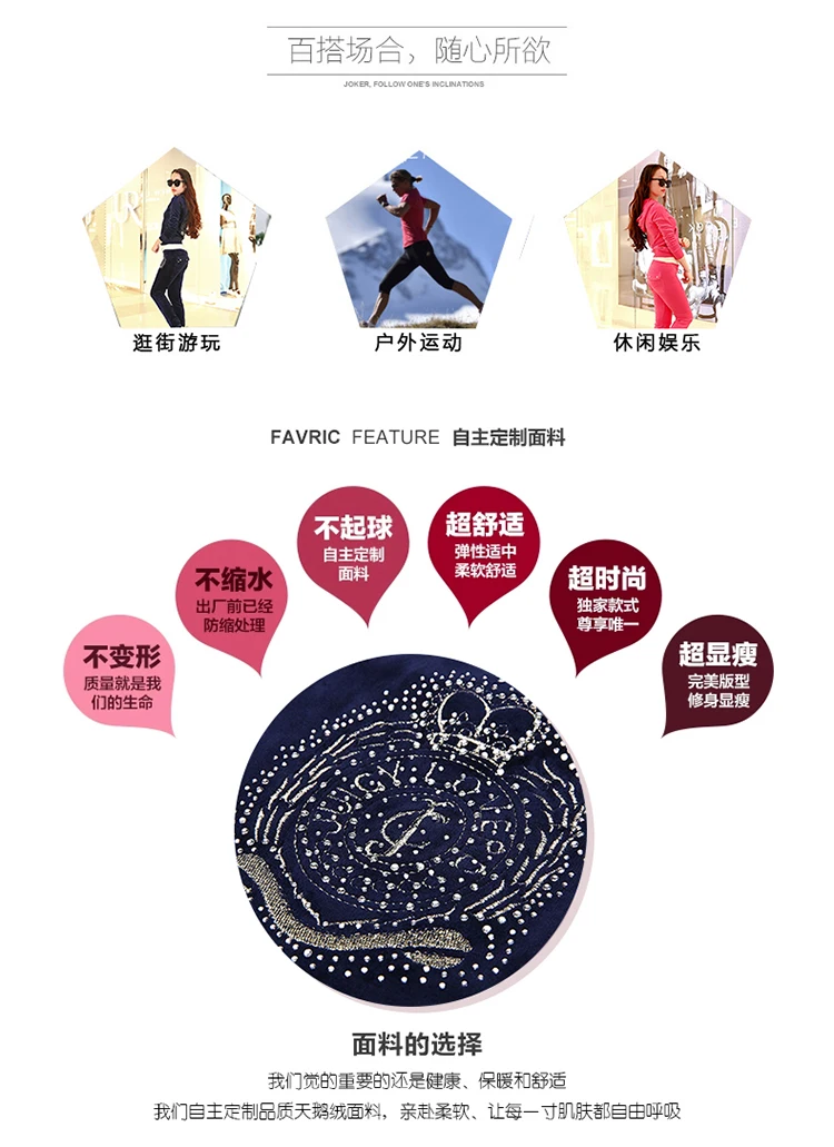 Juicy Grape Brand Spring Autumn Women Sporting Suits Pink Green gray blue Velvet Women Tracksuit suits running Sportswear suit cute two piece sets