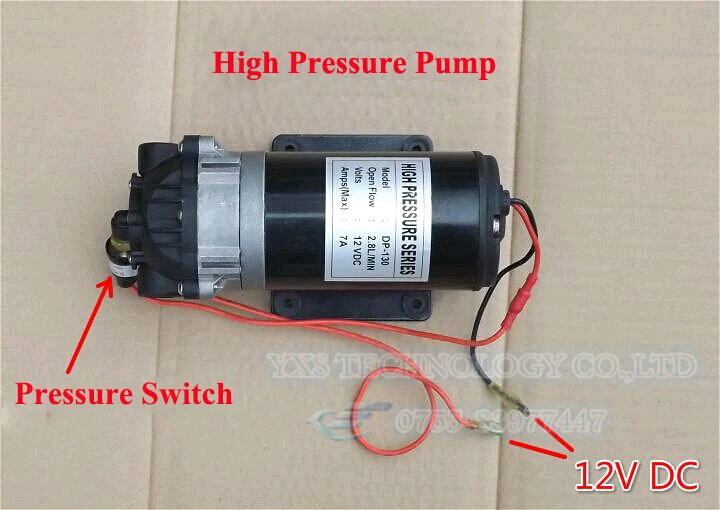 

High pressure pumps DC18V DP-130 2.8L/min 7A Miniature diaphragm pump With pressure switch Spray Pump DC self-priming pump