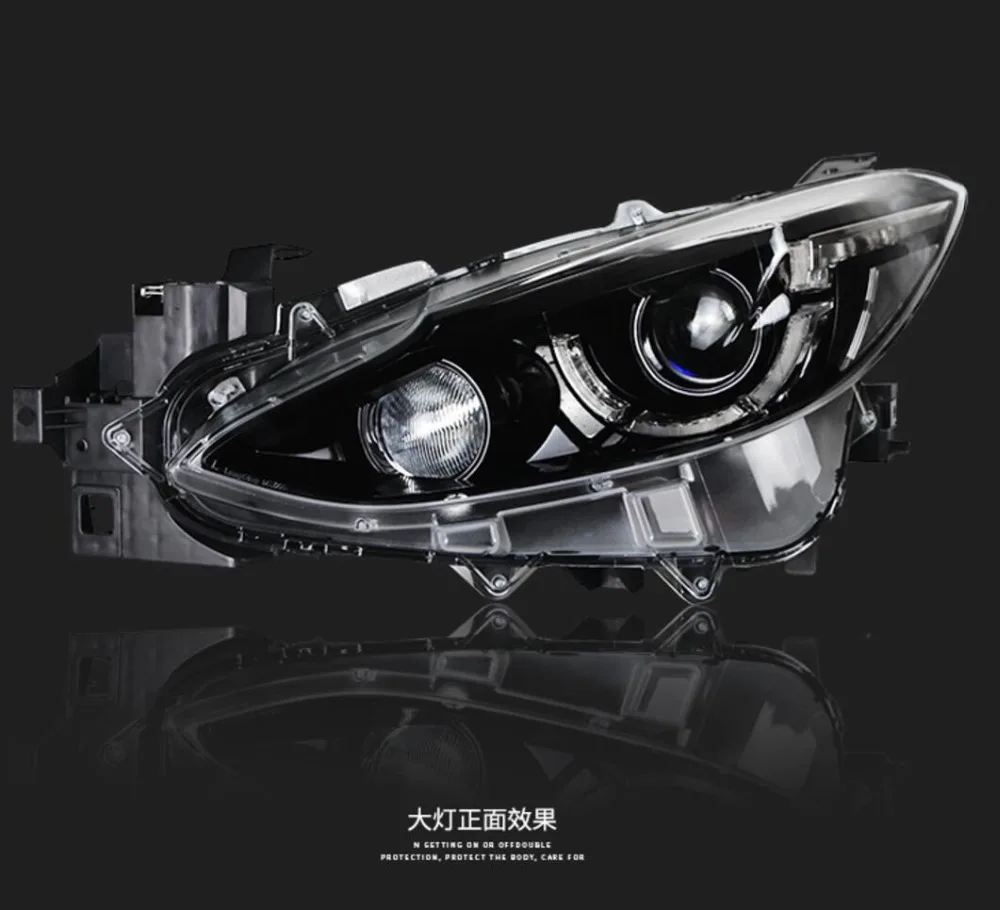 Светодиодный фары для Mazda 3 Axela- автомобилей Светодиодный свет двойной ксеноновой линзы автомобильные аксессуары Габаритные огни противотуманные фары