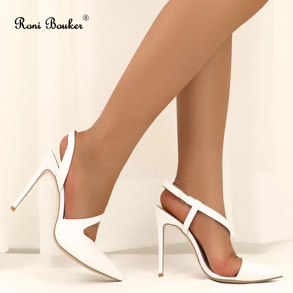 Roni Bouker; модные женские туфли ручной работы из натуральной кожи; женские белые свадебные туфли на высоком каблуке; женские вечерние туфли-лодочки на каблуке