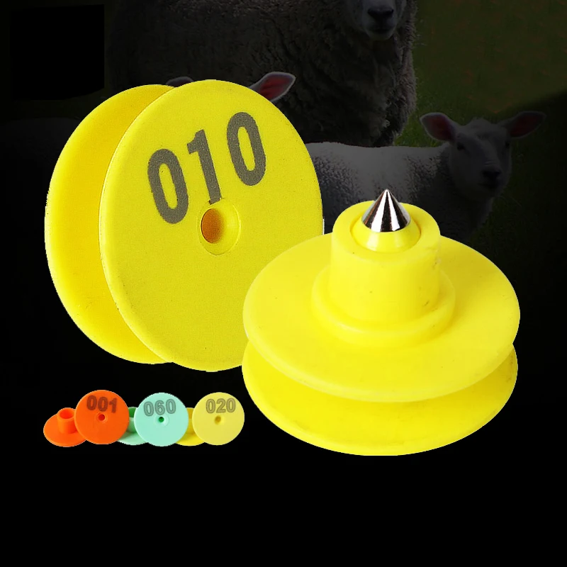 

Pig Ear Tags No.1-100 Pig Sheep Ear Tag Piglet Round Ear Marker Tool Sheep Identification Card Farm Animals Supplies