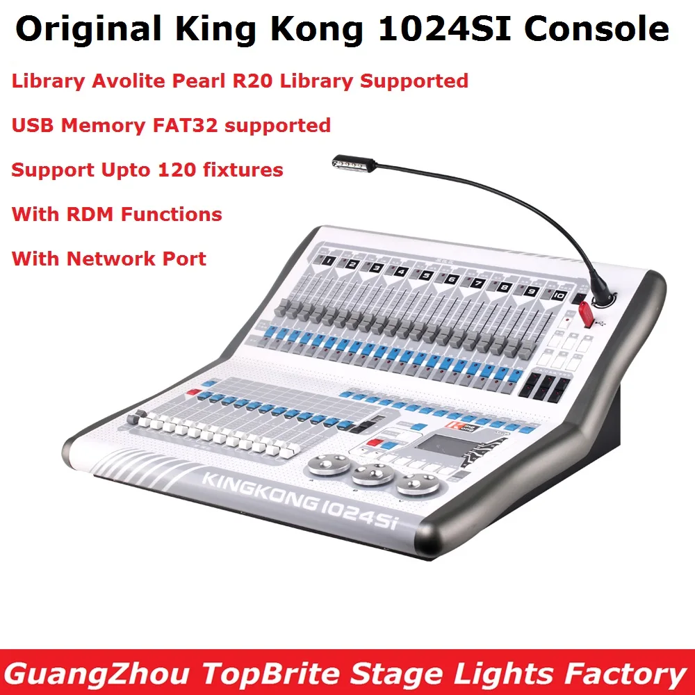 

Dj Equipment King Kong 1024SI DMX Controller Moving Head Lighting Console DMX512 Professional Stage Lights Controller Flightcase