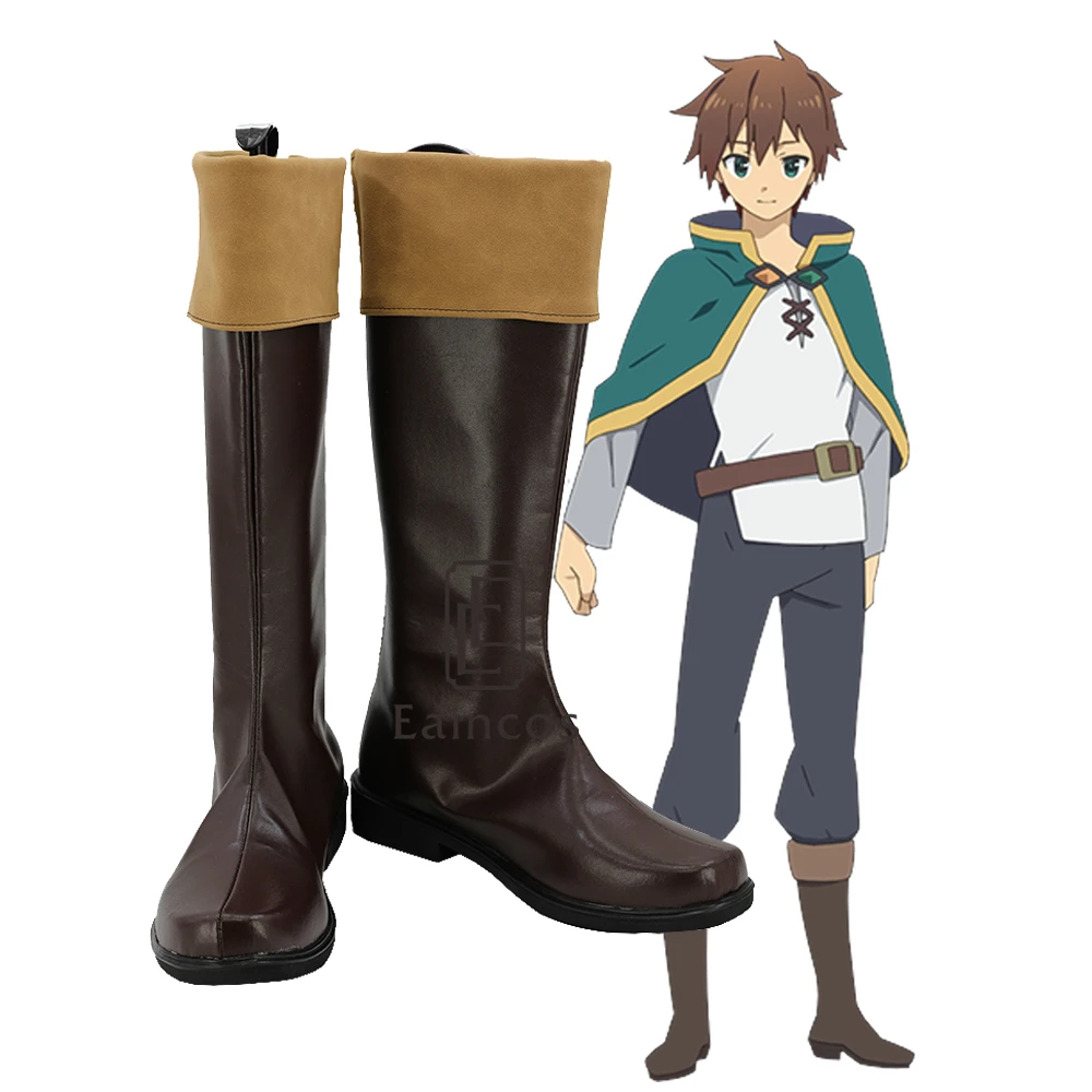 

KonoSuba:God's Blessing on this Wonderful World Kazuma Satou Cosplay Shoes Brown Boots Custom-made