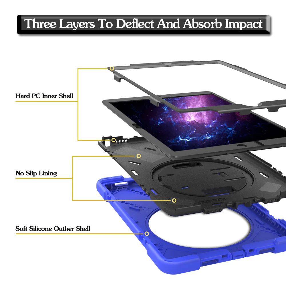 Для Apple iPad Pro 10,5 дюймов сверхпрочный ударопрочный корпус прочные защитные чехлы с поворотом на 360 градусов