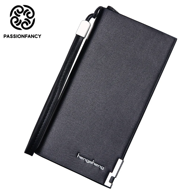 

Men Wallets Classic Long Style Card Holder Male Purse Wristband Zipper Large Capacity Luxury Wallet For Men Carteira Masculina