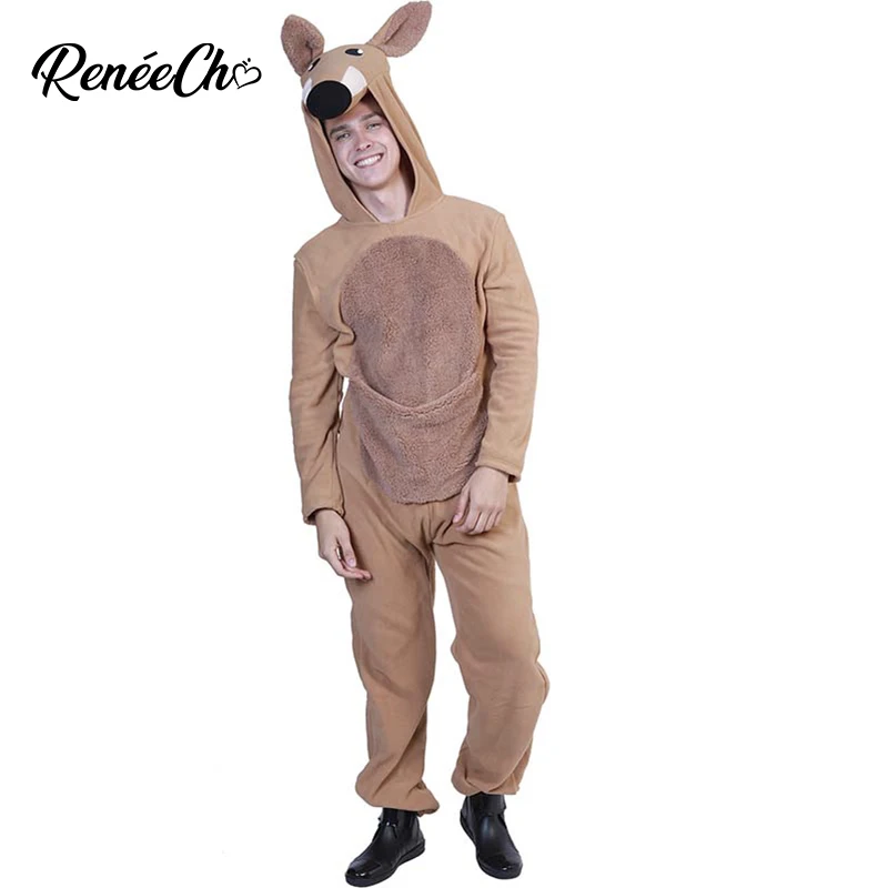

2019 Adult Kangaroo Costume Halloween Costume For Men kigurumi costume christmas pajamas onesies for adults animal sleep wear