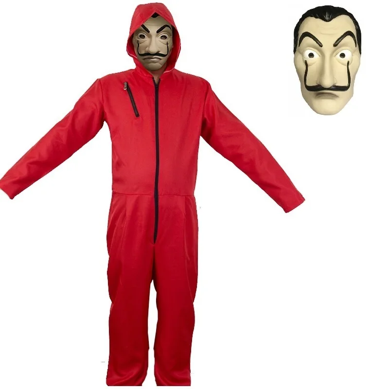 la casa de papel Salvador DaliSalvador Dali Red jumpsuit Uniform Cosplay Costume