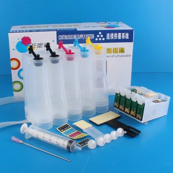 

Universal 5Color Continuous Ink Supply System CISS kit with full accessaries ink tank for EPSON ME70 ME1100 650FN 570W printer