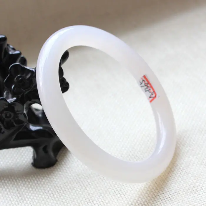 

A-1365 Vintage Chinese Beautiful Fashion White Jade Gems Bangle Bracelet 62mm 28% 10.13