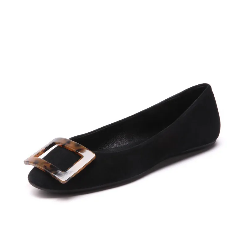 Marca Autunno albicocca vera fibbie Flats punta confortevole pelle in nero Donna Fedonas Primavera rotonda Women casual scarpe tZqRIIwg