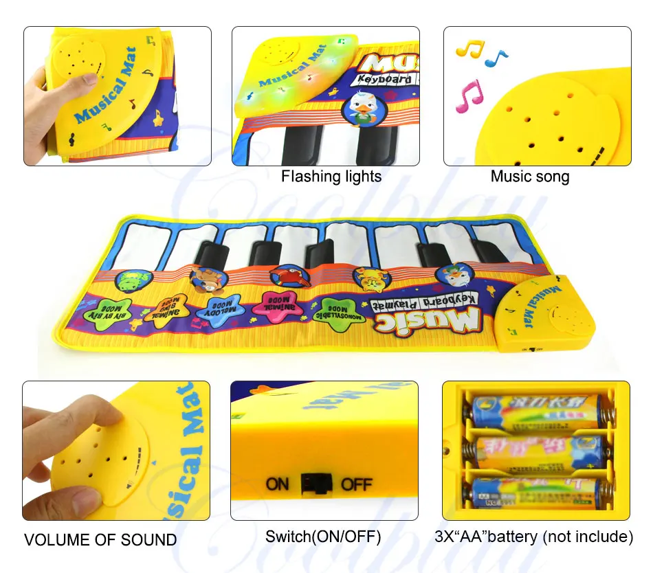 Детский Сенсорный Музыкальный коврик игровой фортепиано музыкальный коврик дети Многофункциональный электронный раннего обучения распознавать игрушки