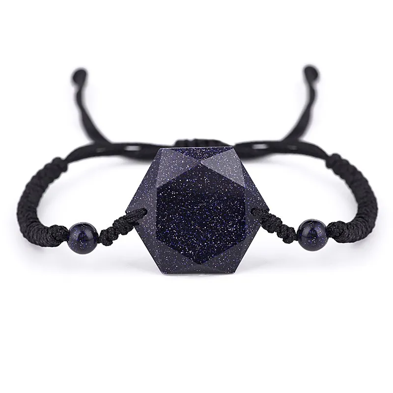

Drop Shipping Black Obsidian Six Awn Star Bracelet Blue Sandstone Star Jade Bracelet Men's Jewelry Women's Jewelry Jade Jewelry