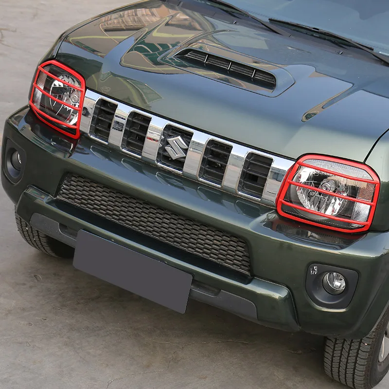 SHINEKA Metal Car Headlight Cover Head Light Lamp Cover Guard Protector Accessories For Suzuki Jimny 2007 Up Car Styling