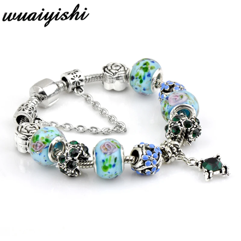 

Fashion Silver Charm For Jewelry Women Beads Brand Vintage Crystal Beads Charms Bracelets & Bangles For Pendant DIY Jewelry