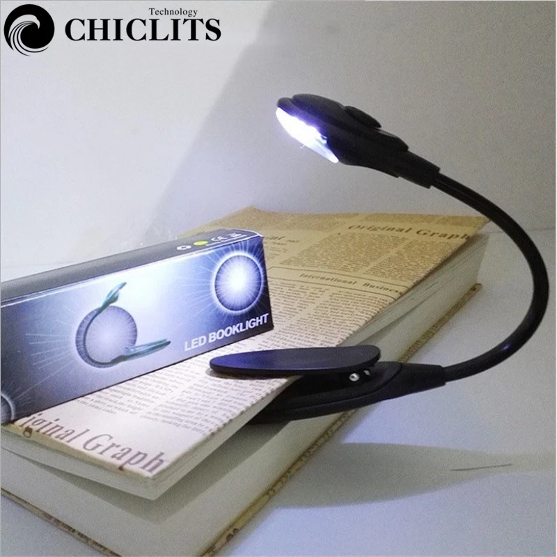 New Mini Clipon Led Book Reading Light Portable Flexible Bright Desk