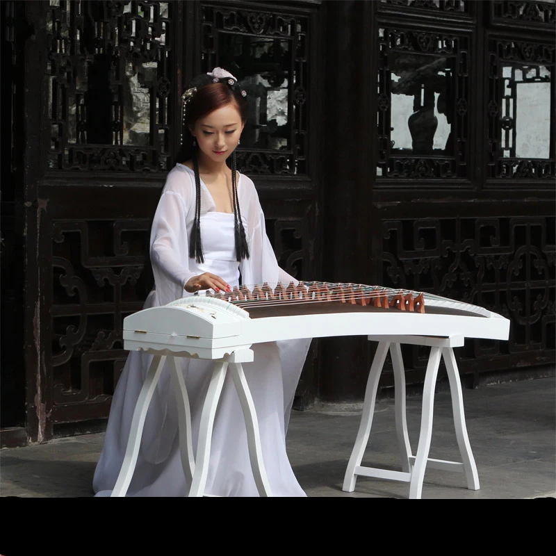 Высококачественные естественные ракушки белый резной узор Guzheng ручной работы