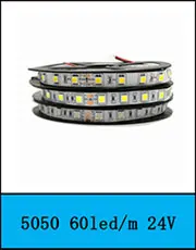 Супер яркий двойной ряд 5050 SMD 600 Светодиодные ленты DC12V-Водонепроницаемые гибкие Light 120 светодиодный s/m, 5 м/лот белый теплый белый RGB