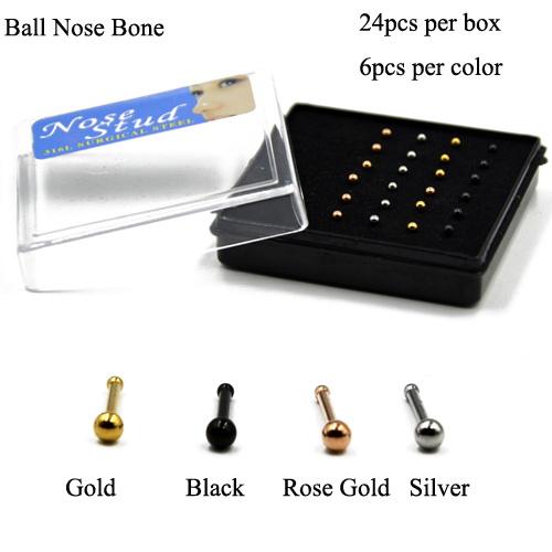 Stainless Steel Crystal Nose Ring Set Women Surgical Steel Nose Piercing Set ear bone needle Studs Body Jewelry